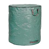 EUROtops XXL Abfallsack mit Deckel – 260L Laubsack/Gartensack, belastbar bis 50kg, mit Griffen und Reißverschluss, extrem reißfest/stabil, platzsparend verstaubar, für Grünschnitt/Blätter, grün