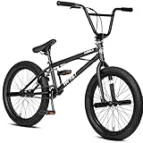 cubsala 20 Zoll Kinderfahrrad Freestyle BMX Fahrräder für 6-14 Jahre alte Jungen Jugend Anfänger Fahrer Einsteiger mit 4 Pegs Schwarz