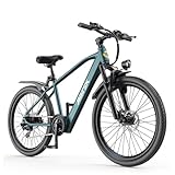 Aairsk Elektrofahrrad mit 42V 10Ah / 13Ah 546Wh Batterie, 25km / h und 100km Reichweite, 250W Erwachsenes Elektrofahrrad mit 21-Gang-Getriebe Ebike für Urban Touring (24inch GT300, Blue)