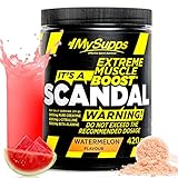 My Supps Scandal Pre Workout Booster 420g Wassermelone - Pump Trainingsbooster Pulver mit Koffein, Citrullin & Kreatin - Training Fitness Booster hochdosiert, Made in Germany