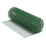 Wiltec Maschendrahtzaun Grün 120 cm x10 m, 0,6 mm Stärke 25x25 mm Maschengröße, Volierendraht 6-Eck aus Stahl verzinkt, Drahtgitter, Vogeldraht