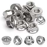 15 Stück Flanschmuttern M10 Muttern Edelstahl, Sechskantmuttern Selbstsichernde Muttern mit Sperrverzahnung Bundmutter, nach DIN 6923 Sechskantmutter mit Flansch Sperrzahnmuttern(15 STK, M10)