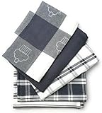 LivinEase Geschirrtücher - Küchentücher aus 100% Baumwolle - 5er-Pack Saugfähiges Set 70 x 50 cm, Grau