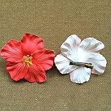 Mehrfarbige Schaum Hawaiian Rose Blume Hibiskus Blume Braut Haar Clip Schmuck-Rot