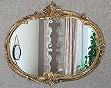 artissimo Wandspiegel Barock Oval Antik Gold 52x42 Badspiegel Vintage Retro Spiegel Prunk Vintage Spiegel