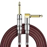 OTraki Instrumentenkabel Elektrisches 6.3mm Gitarrenkabel Lärmschutz mit Abgewinkelte Stecker und Standard Klinke für E-Gitarre, Bassgitarre, Keyboard, Elektrische Mandoline