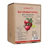 3 Liter Bio Granatapfel Direktsaft (Muttersaft), naturtrüb und ungefiltert, Bio Granatapfelsaft in der Box