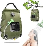 Yuragim Solar Duschtasche Campingdusche, Outdoor Warmwasser Dusche Shower, Solar Gartendusche 20l, Heizung Solardusche mit Duschkopf 45 °C Reisedusche Camping Wassersack Outdoor Wandern