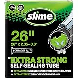 Slime 30096 Fahrradschlauch mit Slime- Pannendichtmittel, selbstdichtend, vorbeugen und reparieren, Schrader-Ventil, 26' x 2.35-3.0'