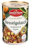 DREISTERN Kesselgulasch mit Kartoffeln und Paprika 400 g | leckeres Fertiggericht mit Gemüse in der praktischen recycelbaren Konserve | Hausmacher Mahlzeit mit viel Fleisch und Gemüse