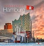 Hansestadt Hamburg Postkartenkalender 2024. Die Hansestadt von ihrer schönsten Seite in einem Tisch-Kalender. Postkarten mit eindrucksvollen Fotos zum Sammeln und Verschicken.