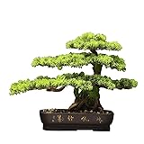 ZJFHEYUO Künstlicher Baum, simulierte grüne Pflanze, Bonsai-Dekoration, chinesischer Stil, Wohnzimmer-Ornamente, Veranda, gefälschter Baum, Hotel-Villa-Dekoration, künstlicher BAU