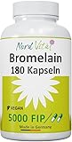 NEU! Bromelain - 5000 F.I.P. pro Tagesdosis - 180 magensaftresistente Kapseln - Natürliches Enzym aus Ananas Extrakt - in Deutschland hergestellt - Vegan