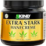 5kind Extra Starke Hanfcreme 500ml - Hochkonzentriertes Hanföl und Arnika-Creme - zur Massage von Gelenken & Muskeln, unterem Rücken, Knien, Nacken & Schultern - Reich an natürlichen Extrakten