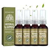 4Pcs Qartel Lungenreinigungsspray Lungenspray Asthmaspray Rezeptfrei Lungenreinigung Lung Cleansing Spray Rezeptfreies Asthmaspray Spray für die Lunge Natürliche Herbal Powerful Lung Support