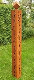 Gartendeko Rostsäule 150 cm mit Risse und Würfel Edel Metall Braun