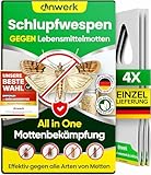 anwerk® Schlupfwespen gegen Lebensmittelmotten - 4 Karten à 1 Lieferung - Effektiv Lebensmittel Motten bekämpfen - Alternative zur Mottenfalle, Mottenspray, Pheromonfalle (4X Karten à 1 Lieferung)