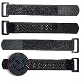 FrogJim 4x Klett-Kabelbinder 20cm schwarz mit Rutschstopp und Schnalle, ideal als Klett für Fahrrad oder Ski Strap, wiederverwendbares Klettband Anti-Slip, 30mm breit zum Fixieren und bündeln KSS2004