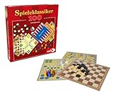 Noris 606111686 Spieleklassiker mit 100 Spielmöglichkeiten wie Mühle, Dame, Backgammon oder Nur keine Aufregung, für 1 bis 6 Spieler ab 6 Jahren