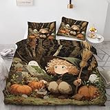 SK-YBB Halloween Bettwäsche 135x200 Bettwäsche-Sets 3D Druck Kinder Bettbezug 135x200 mit 2 Kissenbezüge 80 * 80 Reißverschluss