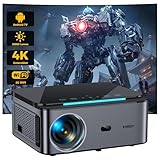 Beamer【Android TV】 XIWBSY 20000 Lumen Beamer 4K Heimkino, 5G WiFi Bluetooth Tageslicht Beamer LED Beamer 300' Display, Beamer Android YouTube, Disney +, 8000 APPs LED Outdoor Projektor