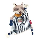 SIGIKID 39195 Schnuffeltuch Waschbär Kuscheltuch Mädchen und Jungen Babyspielzeug empfohlen ab Geburt blau/grau, STK