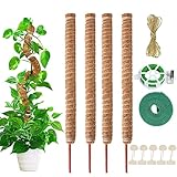 AIQII 4 Pack 70cm Pflanzenstab Moosstab Monstera Rankhilfe...