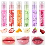 AOOWU Glitzer-Lipgloss Aufrollen, Farblos Roll on Lip Glow Oil Durchsichtig, 6 Stäbchen Fruity Moisturizing Lippenöl, Lip Gloss für Langanhaltend Glossy Pflegende Lippen (6 PCS)