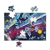 Melissa & Doug Weltraum-Bodenpuzzle aus Karton, das im Dunkeln leuchtet - 48 Teile, für Jungen und Mädchen ab 3 Jahren - FSC zertifizierte