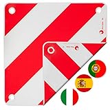 valonic Premium Warntafel - 2in1 für Italien,Spanien und Portugal - Robustes PVC, 50x50cm, reflektierend, für Wohnmobil, Wohnwagen, Fahrradträger, Heckträger