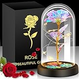 Gylinm Ewige Rose Geschenke für Frauen, Die Schöne das Biest Ewige Rosen, Ewige Rose im Glas, Muttertagsgeschenk für Mama, Geburtstag Valentinstag Hochzeitstag Überraschung für Frauen