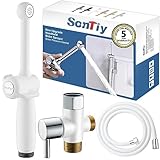 SonTiy Hand-Bidet-Toilettensprüher, komplettes Stoffwindelsprüh-Set, 20,1 cm, Messing-Bidet-Zauberstab und Messingventilkern für lange Lebensdauer, bessere persönliche Hygiene – Weiß