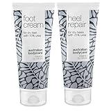 Fusspflege-Duo by Australian Bodycare - Fußcreme mit 10% Urea & Anti Hornhaut Intensiv Creme mit 25% Urea - Für trockene Füße, rissige Fersen, weiche, glatte Haut
