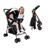 Vinteky Buggy Zusammenklappbar Kinderwagen von Geburt Bis 25 Kg, Liegeposition, Reisebuggy mit Liegefunktion，Sonnendach und großer Aufbewahrungskorb, geräumige Sitz，nur 3 kg