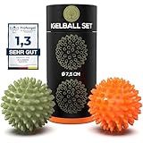 M.S.Lemberg® Igelball Massage Set - Massageball für Reflexzonen, Anti-Stress, Entspannung Geschenk - Noppenball Fußmassage Rücken Nacken Hand Fuß - Ball mit Noppen klein - hart & mittel-weich