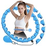 JLoibao Smart Hula Hoop Reifen Erwachsene Zum Abnehmen, 24-Stufiger Infinity Hula-Hoop (74-120cm) Mit Gewich Kugel, Einstellbar Fitness Leise Abnehmen Ausrüstung, für Anfänger und Kinder