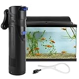 OMECO 4 in 1 Aquarium Filter Pumpe 700L/h 9W UVC Klärer innenfilter AquariumPumpe Wasserpumpen für Süß- und Meerwasser Becken150-300L Aquarium Volumen