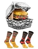 Rainbow Socks - Damen Herren Lustige Hamburger Socken Box - Novelty Geschenk für Burger- und Fast-Food-Liebhaber - 2 Paar - Größen EU 41-46