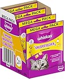 Whiskas Knuspertaschen Katzensnack mit Huhn– & Käsegeschmack, 4er Pack, 4x180g – Katzenleckerlis für erwachsene Katzen