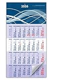 der blaue 4-Monatskalender Kompakt 2026 blauer Bürokalender großer Wandkalender 4 Monate mit Schieber