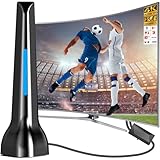 DVBT2 Antenne, zimmerantenne DVB-T & DVB-T2 Antennen mit Verstärker, Großer Reichweite und 360° Empfang, Zimmerantenne für Fernseher mit Starkem Magnetfuß, Geeignet für 4K 1080p & Alle TV-3M Kabel