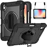 DNMYWAE Umweltfreundliche Tablethülle aus Leder Kompatibel mit iPad 11. Generation A16 Zoll 2025, Robustes, stoßfestes Schutzhüllen-Case Ständer for die (A16)(Black)
