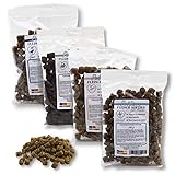 PetLove 100% Fleisch Softies für Hunde • Hundeleckerli ohne Getreide • Hoher Fleischgehalt • Hunde Leckerlis für Training • Mix (Gans, Lachs, Kaninchen, Strauß) • 4 x 200g