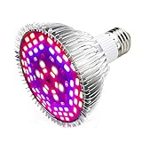 LED Pflanzenlampe 50W E27 78 LEDs Vollspektrum Pflanzenlicht Led Grow Light Lampe für Zimmerpflanzen, Garten Gewächshaus Blüte, Blumen und Gemüse
