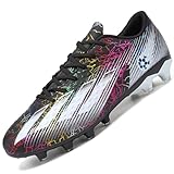 Rokiemen Fußballschuhe Herren Microfaser Cleats Professionelle Stollen Spikes Jungen Kunstrasen Fussballschuhe Athletics Trainingsschuhe Outdoor Sportschuhe Schwarz EU 38