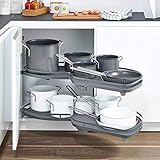 FHSLKXIM Küchenregal, Schubladenregal, Ausziehbares Regal Für Jalousieschränke, 2-Stufiges Auszieh-Schaukeltablett Für Küchen-/Badezimmerschränke In Der Ecke 800/,Bright,800Mm