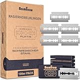 Rasierhobel Klingen | 100 universale Rasierklinge - Vorrat für 18 bis 24 Monate | Damen & Herren für Hobel & Rasierer | Double Edge Safety Razor Blades | Bambaw