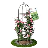 TTL Garden Obelisk Rankhilfe L 165x40cm braun - Rosen Rankgitter Metall rostfrei für Kletterpflanzen Rosen Clematis - pulverbeschichteter Stahl 165 cm hoch 40cm Ø Rankobelisk für Tomaten Gurken