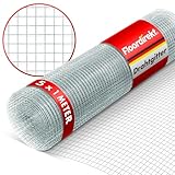 Floordirekt Drahtgitter feinmaschig - Maschenweite 6,3 mm - verzinkt - 100cm Höhe x 5m Länge - Rolle extra - Metallgitter als Volierendraht, Kaninchendraht, Wühlmausgitter für Hochbeet im Garten