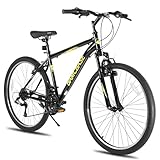 Hiland BAMCBASE 27,5 Zoll Mountainbike, MTB für Männer Frauen, Hardtail Fahrrad mit V-Bremse, 21 Gang Herren Damen Mountainbike, Schwarz